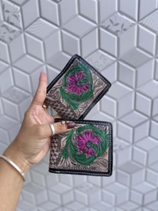 2026 Latest Designer Hand Tooled Leather <b>Wallet</b> Men's <b>Long</b> Zipper <b>Wallet</b> Hot Sale Fashion Floral Embossing Daily Use <b>Wallet</b> - Product Image 1