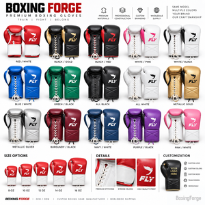 Fly <b>Red</b> Leather Boxing Gloves Velcro Closure Training Gloves for Adults Breathable Design - Product Image 6