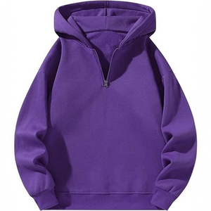 <b>Men's</b> Casual Solid Black <b>Half</b> <b>Zip</b> Hoodie Long Sleeve Pullover <b>Sweatshirt</b> - Product Image 5