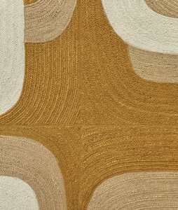 Alfombra Grande de Yute Trenzado con Patrón Geométrico Bohemio Ecológico, Calidad de Exportación, Hecha a Mano, Tamaño Personalizado, Fabricante Mayorista - Product Image 1
