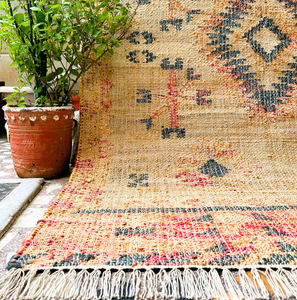 Handwoven Jute <b>Rug</b> | Geometric Boho Low Pile Thin Rectangle Area <b>Rug</b> | <b>Natural</b> <b>Fiber</b> Eco Friendly Rustic Floor Carpet for - Product Image 1