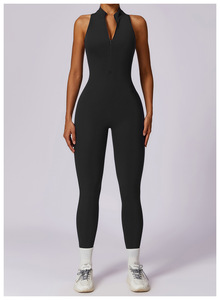 High Quality <b>Workout</b> Romper Zipper Yoga Bodysuit Set for Women Fitness Wear Women Playsuits & <b>Jumpsuits</b> - Product Image 3