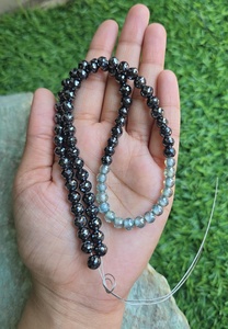 Perles de diamant Moissanite noires et bleues de 16 pouces, 5,5 à 6 mm, facettées, pour collier et autres bijoux en diamant - Product Image 3