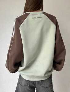 Sweat-shirt à blocs de couleur pour femme, col rond, manches longues, pull décontracté - Product Image 3
