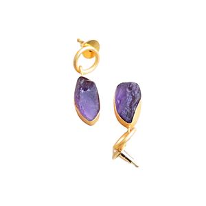 Pendientes de Latón al por Mayor, Diseño de Piedra Natural en Bruto, Acabado de Latón Antiguo, Diseño Boho Chic, Listos para Enviar al por Mayor - Product Image 4