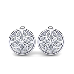 Boutons de manchette argentés pour homme avec incrustation de strass en cristal, sertissage à la française, bijoux de cérémonie - Product Image 6