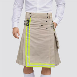 Kilt utilitaire kaki pour pompier, 100% coton, kilt de travail tactique pour hommes avec bande réfléchissante, best-seller - Product Image 1
