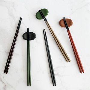 Minimalist Wooden <b>Chopsticks</b> Round Matte Finish <b>Reusable</b> Set for Asian Dinners By Handmade Collection - Product Image 1