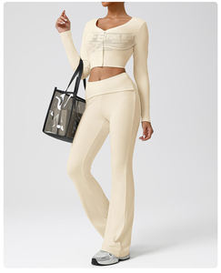 Leggings de Yoga de Cintura Elástica de Alta Calidad, Conjunto Deportivo de Dos Piezas Transpirable para Mujer, OEM - Product Image 5