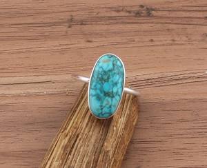 925 Sterling <b>Silver</b> Bezel Setting Turquoise Brilliant Cut Handmade Classic Boho Dainty <b>Solitaire</b> <b>Ring</b> Certified Wedding Party - Product Image 6