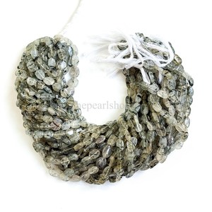 Natural Black Rutilated Quartz <b>Beads</b> Smooth Oval 7x10mm Black Rutile Gemstone <b>Beads</b> For Jewelry Making Crafts Wholesale Loose - Product Image 6