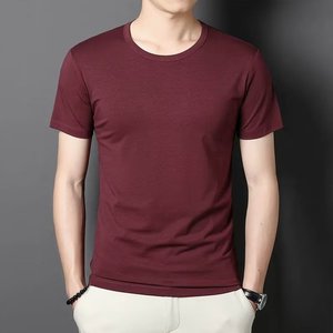 T-shirt en polyester uni à manches courtes, grande taille, 140g, broderie personnalisée avec logo, prix usine Chine Bangladesh. - Product Image 3