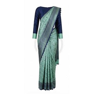 Sari de luxe pour femme, robe drapée traditionnelle de créateur, broderie ethnique, tenue pour occasions spéciales, mariage, festival, célébration - Product Image 2