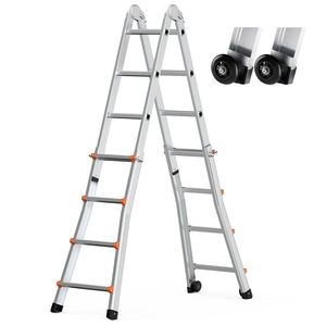 Scala Telescopica Compatta in Alluminio da 13 Piedi, Multifunzione, Portatile, Pieghevole, per Camper, Versatile come Rampa e Scala - Product Image 1