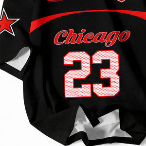 Maillot de football américain personnalisé tendance, streetwear, numéro personnalisé, respirant, écologique, vêtements de sport, t-shirts graphiques à col en V, USA - Product Image 4