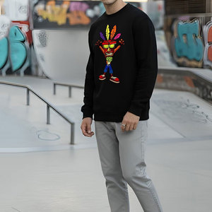 Sweat-shirt unisexe surdimensionné à col rond, motif uni, manches longues, 100% coton, vente chaude, sweat-shirts pour hommes - Product Image 2