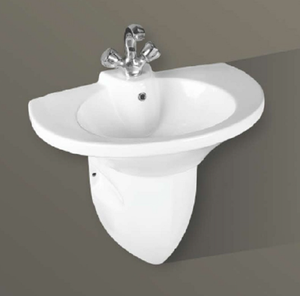 อ่างล้างหน้าแบบครึ่งตัว SPENTA พร้อมฐานรอง ทำความสะอาดง่าย สำหรับห้องน้ำ โรงแรม โรงเรียน ห้องสุขา โรงพยาบาล บ้านพักอาศัย อพาร์ทเมนท์ - Product Image 1