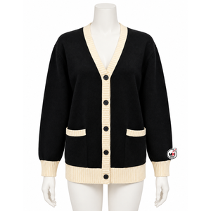 High Quality <b>Women's</b> Thin V-Neck Full Sleeve Casual Knitted <b>Cardigan</b> <b>Sweater</b> with Pockets 100% Cotton OEM Winter Wear - Product Image 1