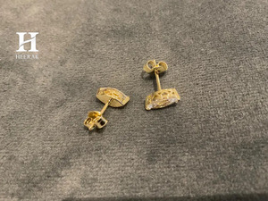 Boucles d'oreilles clous en diamant de laboratoire certifié IGI, taille marquise, en or jaune massif 14K 18K, solitaires en diamant taille marquise - Product Image 6