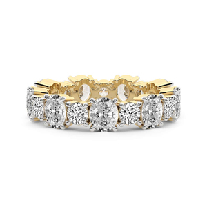 แหวนเพชรทรงวงรีและทรงกลม Mariah ดีไซน์เนอร์ ทอง 10k/12k/14k/18k แหวนเพชรแล็บแบบ Eternity แหวนเปิดวงแหวนสำหรับใส่ทุกวัน แหวนแต่งงานสำหรับผู้หญิง - Product Image 3