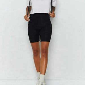 Women Vintage Skinny Biker Shorts Drawstring Closure Embroidered Pockets Mid Waist <b>Tummy</b> <b>Control</b> Polyester/Cotton Workout Yoga - Product Image 5