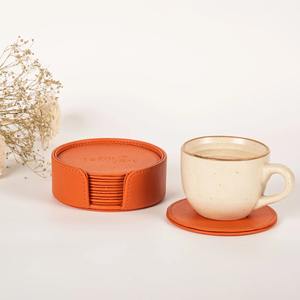 Posavasos Modernos de Cuero Color Café de 10 cm de Diámetro, Ecológicos, 2026 Regalos para Cafeterías/Oficinas. Exportación a granel con logotipo personalizado OEM - Product Image 6