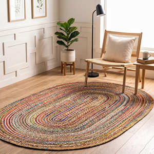 90 × 150 cm Colourful Braided Chindi Accent Rug for Reading Corner & Kids Room - Product Image 4