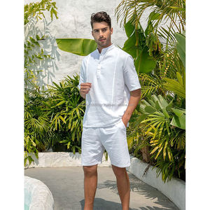 Profesional fabrica ropa de calle verano hombres conjuntos gemelos verano Casual hombres 2 piezas pantalones cortos conjunto para la venta - Product Image 3