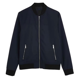 Blouson bomber bleu marine pour homme, fermeture éclair, col montant, vêtement décontracté, coupe classique, matière polyester, saison automne - Product Image 6