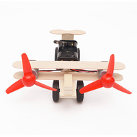 OKYN-G6654 Kit d'expérimentation scientifique DIY : Avion-taxi en bois à double moteur pour l'éducation STEM