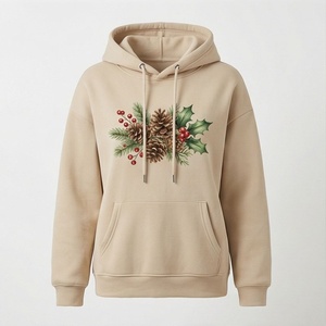 Sweat-shirt en polaire chaud d'hiver Y2K avec un imprimé de motif de dessin animé de Noël mignon, à capuche personnalisé pour femmes, vêtements de qualité - Product Image 1