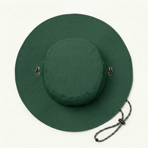 Sombrero de Pescador Unisex Verde Personalizado, Ajustable, Informal, para Exteriores, Primavera/Verano, de Poliéster y Lona, Talla Adulto 56-58CM - Product Image 2