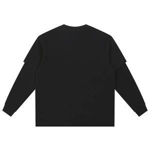 Camiseta de Hombre con Logotipo Personalizado, Manga Larga, 100% Algodón, Diseño Casual Tejido, Patrón Sólido, Transpirable, para Universidad o Colegio - Product Image 2