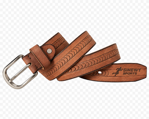 Cinturón de Cuero Genuino SINEWY SPORTS, Piel de Vaca, Color Sólido, Hebilla de Acero Rectangular, Casual, Duradero para Hombre - Product Image 1