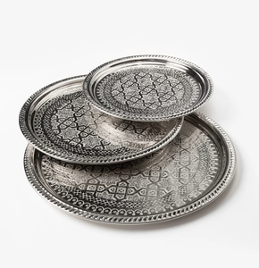 Plateau de service en aluminium pour les meilleures ventes, forme ronde, plusieurs tailles, pour snacks, salades, bonbons - Product Image 3