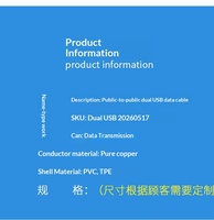 Câble de données USB Type-C en stock avec double anneaux magnétiques, blindage EMI, charge rapide, 1,52 mètres de long
