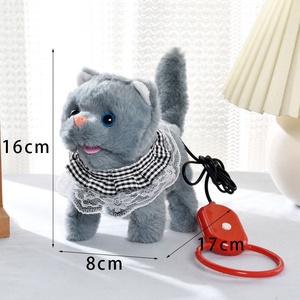 Jouet en peluche électrique pour chat qui miaule et marche, avec corde, pour enfants - Product Image 5