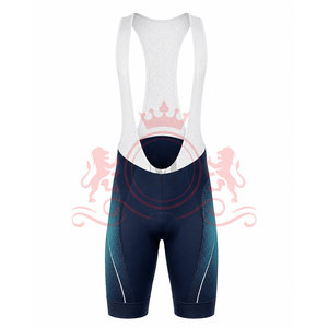 Ensemble maillot et short de cyclisme pour homme, bleu avec accents turquoise, respirant, en polyester, design sans couture, pour adultes - Product Image 6