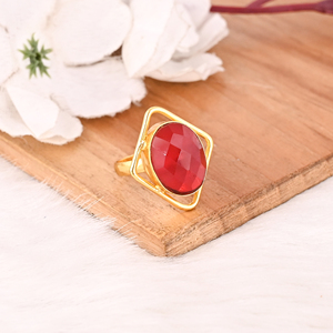 Red Hydro Gemstone <b>Ring</b> Handmade <b>Adjustable</b> Fashion <b>Ring</b> for Women - Product Image 4