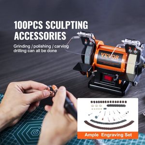 Jewelry Polisher 3590RPM Bench Lathe Polishing <b>Buffing</b> <b>Machine</b> with 1 Wool Wheel and 1 Abrasive Wheel for Polishing Grindin - Product Image 6