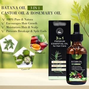 Aceite Capilar Orgánico 3 en 1 en Oferta, Aceite de Batana, Ricino y Romero, Anticaída del Cabello, Acondicionamiento Profundo, Crecimiento Natural, Nutrición para Hombres - Product Image 5