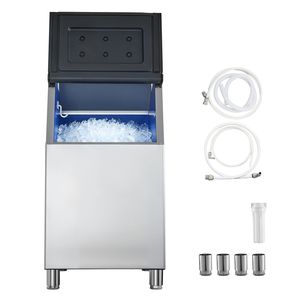 Attrezzatura di Refrigerazione per Cucine Commerciali, Macchina per il Ghiaccio in Acciaio Inox con Contenitore di Stoccaggio, Capacità 300 LBS, Design Antiscivolo Regolabile - Product Image 1