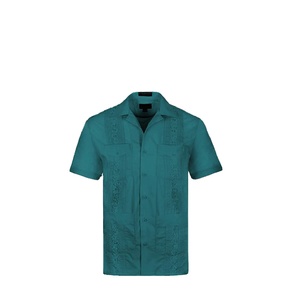 เสื้อเชิ้ตคิวบาแขนสั้นผ้าฝ้ายปักลายดอกไม้สไตล์ลำลองสำหรับผู้ชายฤดูร้อนใหม่จาก RNSHANGER ติดกระดุมแถวเดียว เหมาะสำหรับใส่ไปชายหาด - Product Image 3