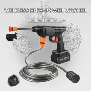 <span class=keywords><strong>Nettoyeur</strong></span> <span class=keywords><strong>haute</strong></span> <span class=keywords><strong>pression</strong></span> portable 21V à <span class=keywords><strong>batterie</strong></span> avec portée de pulvérisation de 10m, tête de pistolet en alliage - Ensemble de pistolet de lavage électrique, pulvérisateur de mousse - Product Image 2