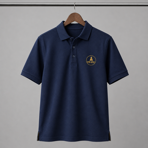 เสื้อโปโลสีน้ำเงินกรมท่าสำหรับผู้ชาย ปักโลโก้ตามสั่ง เสื้อกอล์ฟ ชุดกีฬา ชุดยูนิฟอร์ม ผ้าปิเก้ เสื้อเชิ้ตลำลองสำหรับธุรกิจ - Product Image 3