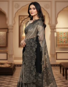 Women's Lightweight Breathable Anti-Bacterial Durable Merino <b>Wool</b> Silk Blend Long All Seasons Fashion Shawl 5 Side Floral Lace - Product Image 1