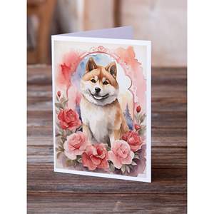 Akita การ์ดอวยพรวันวาเลนไทน์ขนาด5x7พร้อมซอง, การ์ดอวยพรดอกกุหลาบ8ใบขนาด A7 - Product Image 2