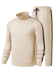 Custom Men's Eco-Friendly Casual <b>Polyester</b> <b>Tracksuit</b> Printed Hoodie Sweatpants Set Sportswear Breathable Plain Athletic Wear - Product Image 1