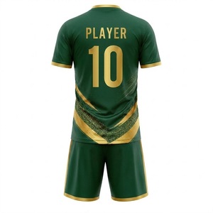 Ensemble de maillots de football personnalisés noirs 100% polyester pour hommes, uniforme de football par sublimation, taille élastique, respirant, séchage rapide, tenue d'équipe - Product Image 3