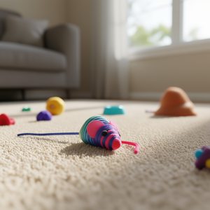 Yommy Elastic Thread <b>Mouse</b> Cat <b>Toy</b> 7.65cm Colorful Striped Interactive Pet <b>Toy</b> - Product Image 3
